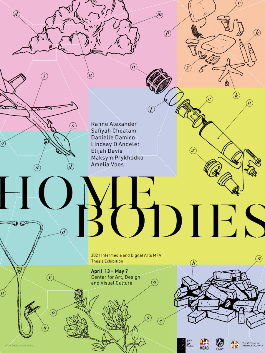Poster for Home Bodies exhibition.