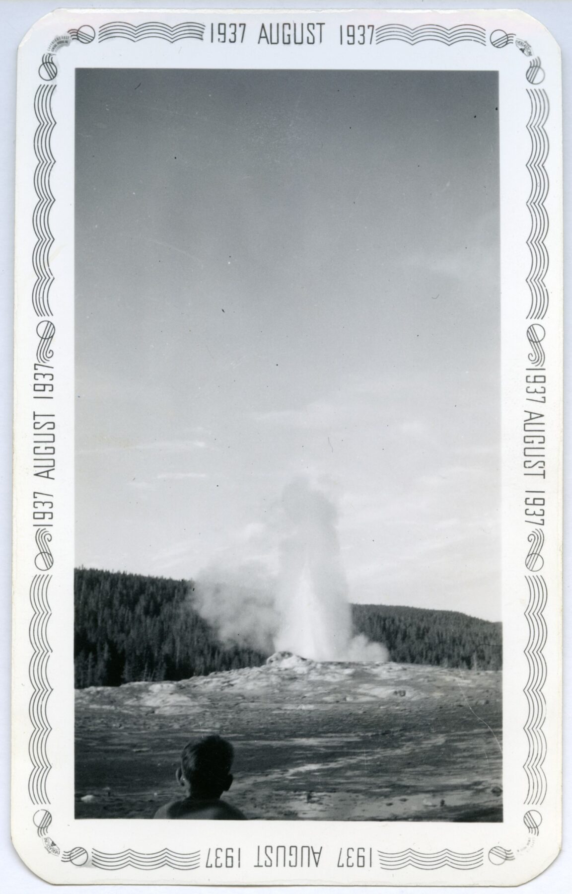 Geyser by an anonymous photographer (date not known). A vintage photograph of a geyser in eruption. From the collection of Peter J. Cohen.